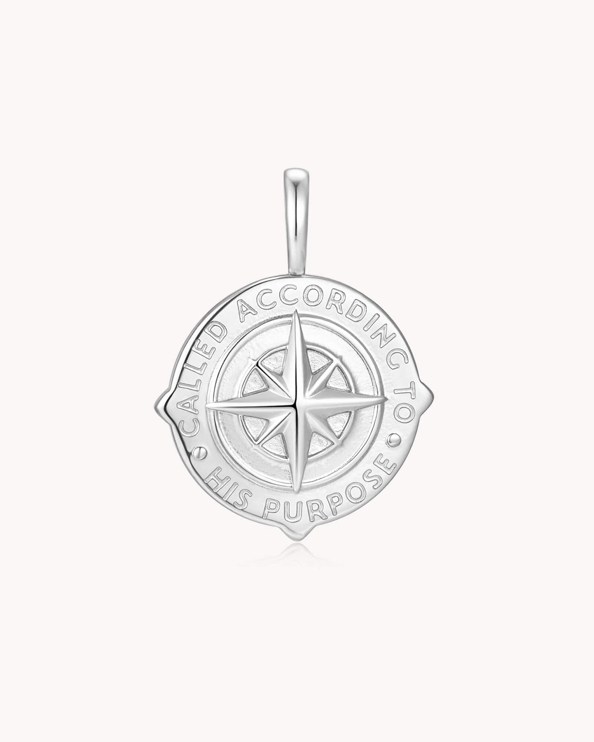 Called According to His Purpose Romans 8:28 White Gold Pendant