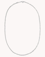 Psalm 136:9 The Moon and Stars White Gold Small Link Chain Necklace — 7
