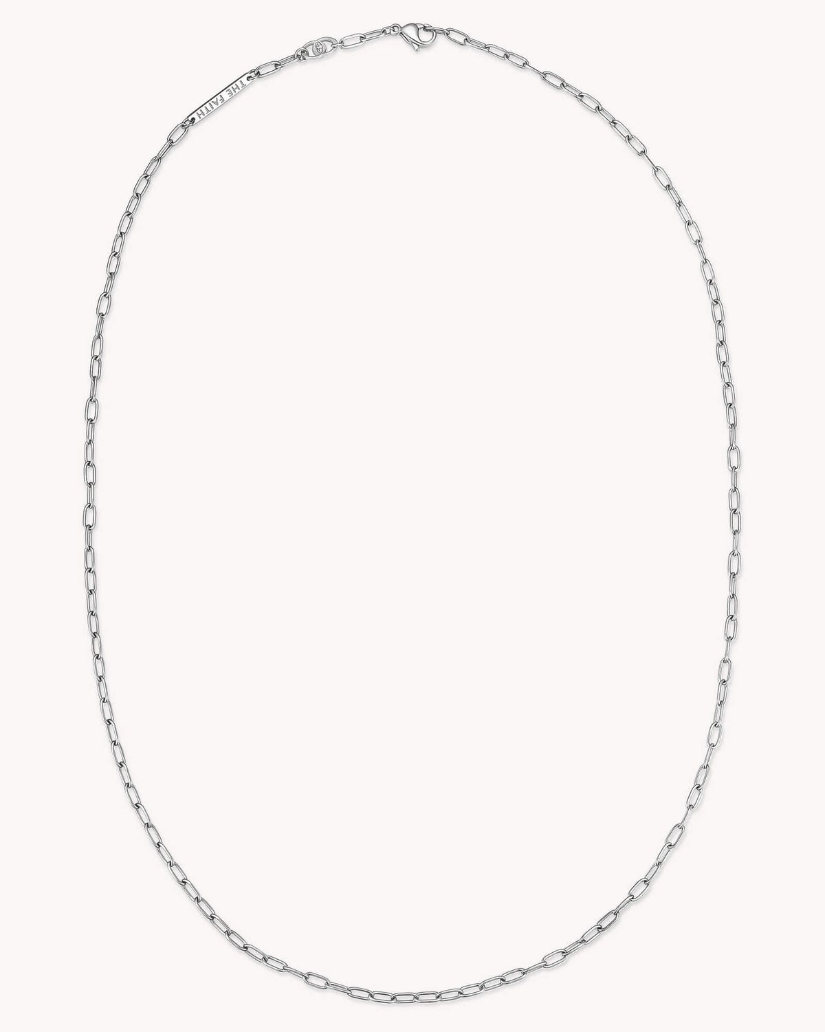 Psalm 136:9 The Moon and Stars White Gold Small Link Chain Necklace — 7