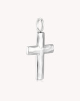 Stainless Steel Large Textured Cross Pendant — 2