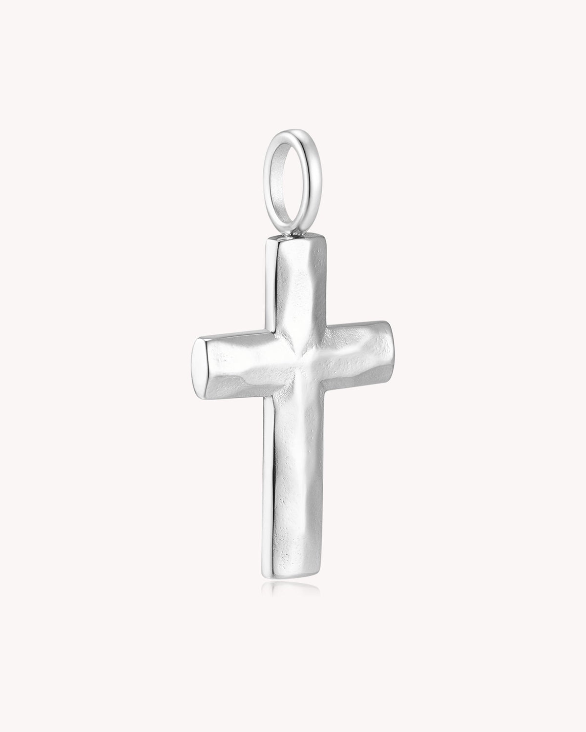Stainless Steel Large Textured Cross Pendant — 2