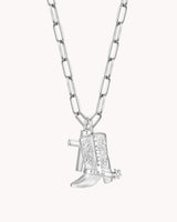 Standing Firm in His Light White Gold Cross Necklace — 2