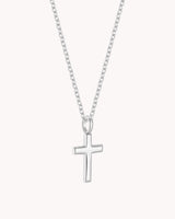 White Gold Classic Cross Cable Chain Necklace — 2