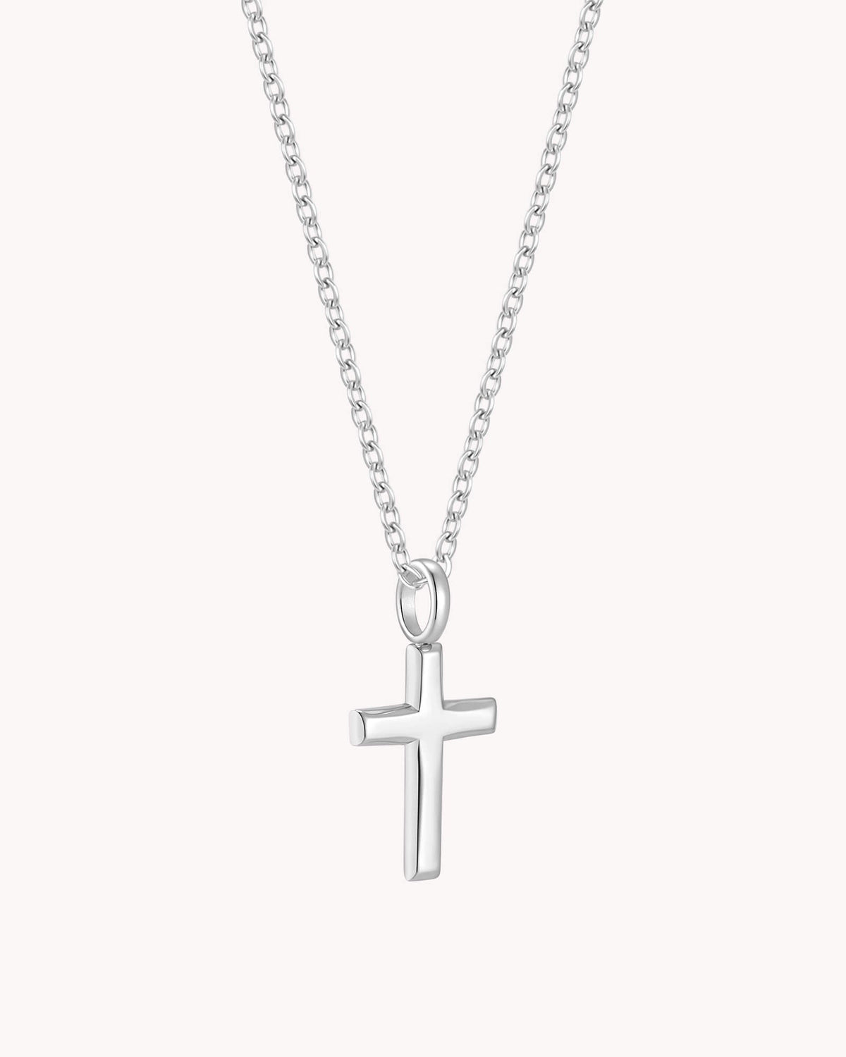 White Gold Classic Cross Cable Chain Necklace — 2