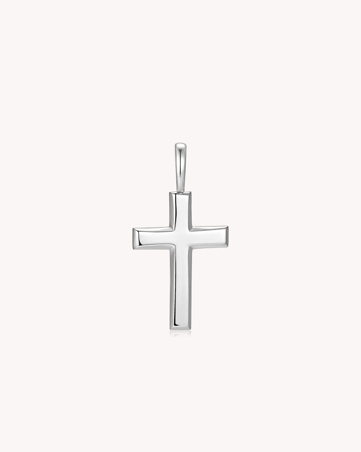 White Gold Classic Cross Cable Chain Necklace — 3