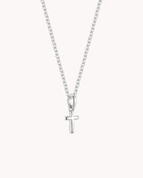 White Gold Petite Classic Cross Cable Chain Necklace — 2
