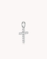 White Gold Cubic Zirconia Refined Cross Pendant — 2