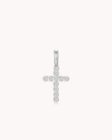 White Gold Cubic Zirconia Refined Cross Pendant