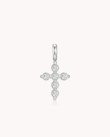Cubic Zirconia Delicate White Gold Cross Pendant