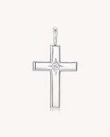 The Bright Morning Star White Gold Large Cross Pendant