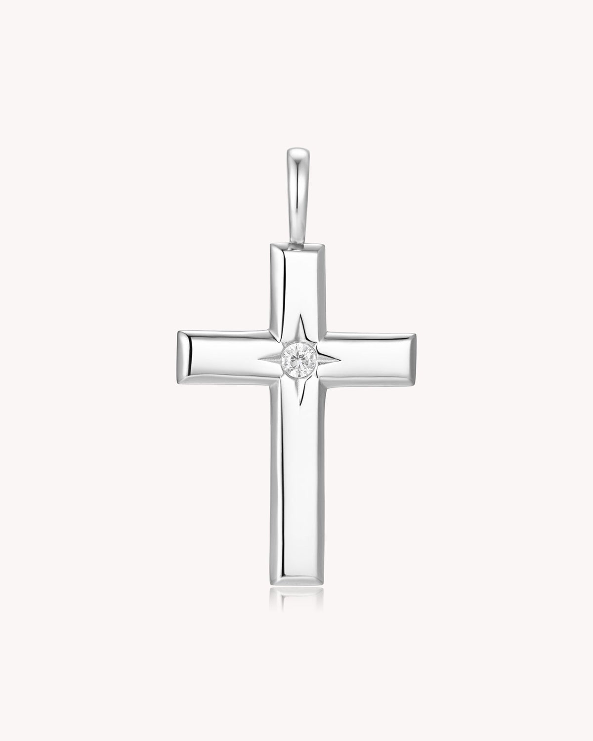 The Bright Morning Star White Gold Large Cross Pendant