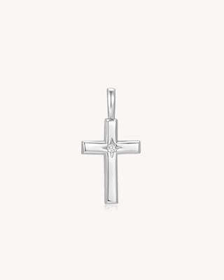 The Bright Morning Star White Gold Cross Pendant