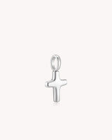 John 16:33 White Gold Heart Puff Cross Charm Bracelet — 7