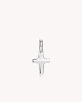 John 3:16 White Gold Heart Puff Cross Charm Bracelet — 6