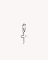 White Gold Petite Textured Cross Cable Chain Necklace — 4