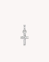 White Gold Petite Textured Cross Pendant
